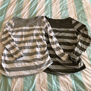 Striped maternity long sleeve tops